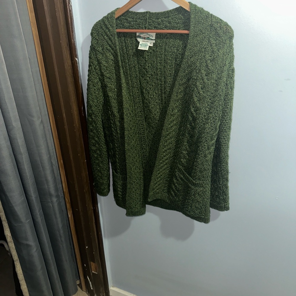 Aran Crafts Forest Green Women's Cardigan